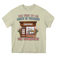 Mossy the way to my heart is through the bookstore Heavy Core Tee - MaliasSmallBusiness