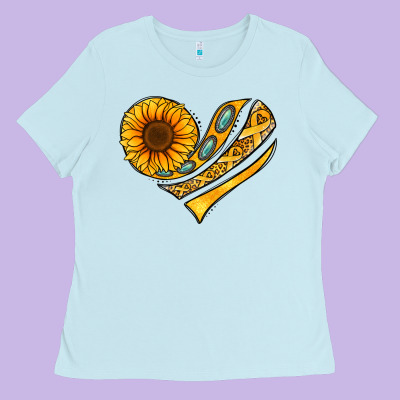 Childhood Cancer Awareness Heart Ladies Tee Designed By Nancycooperartshop
