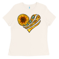 Bone Childhood Cancer Awareness heart Ladies Tee - NancyCooperArtShop