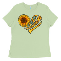 Matcha Childhood Cancer Awareness heart Ladies Tee - NancyCooperArtShop