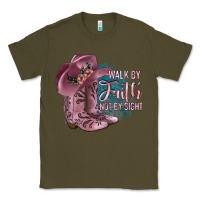 Army Green Walk By Faith Not By Sight Classic Tee - JahusDesignShop