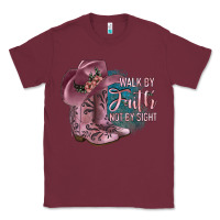 Burgundy Walk By Faith Not By Sight Classic Tee - JahusDesignShop