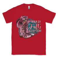 Red Walk By Faith Not By Sight Classic Tee - JahusDesignShop