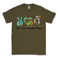 Army Green Peace Love Hampshire Sheep Classic Tee - LillyAllenDesigns