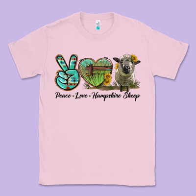 Peace Love Hampshire Sheep Classic Tee Designed By Lillyallendesigns
