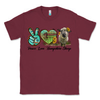 Burgundy Peace Love Hampshire Sheep Classic Tee - LillyAllenDesigns
