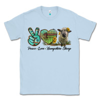 Dusty Blue Peace Love Hampshire Sheep Classic Tee - LillyAllenDesigns