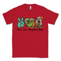 Red Peace Love Hampshire Sheep Classic Tee - LillyAllenDesigns