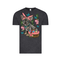 Vintage Black easter french bulldog Vintage Tee - RanaPortraitStore