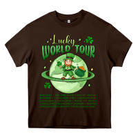 Chocolate Brown lucky world tour st. patricks day Heavy Core Tee - MaliasSmallBusiness