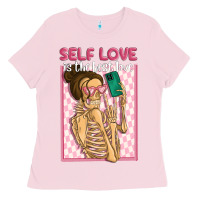 Bubblegum Pink self love is the best love Ladies Tee - MaliasSmallBusiness