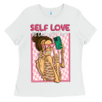 White self love is the best love Ladies Tee - MaliasSmallBusiness