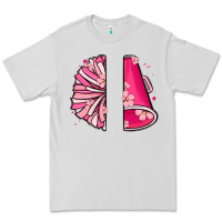 Dove Grey custom name cheerleader with megaphone Premium Tee - MaliasSmallBusiness