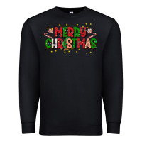 Black festive merry christmas greeting Premium Sweatshirt - CowhideDigitalArt