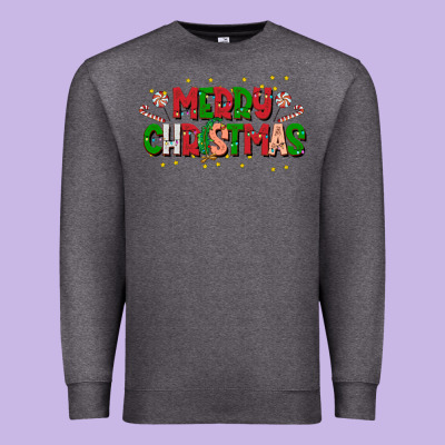 Festive Merry Christmas Greeting Premium Sweatshirt Designed By Cowhidedigitalart