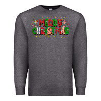 Charcoal Heather festive merry christmas greeting Premium Sweatshirt - CowhideDigitalArt