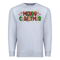Heather Grey festive merry christmas greeting Premium Sweatshirt - CowhideDigitalArt