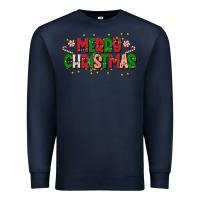 Navy festive merry christmas greeting Premium Sweatshirt - CowhideDigitalArt