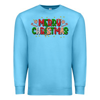 Ocean Blue festive merry christmas greeting Premium Sweatshirt - CowhideDigitalArt