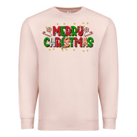Pale Pink festive merry christmas greeting Premium Sweatshirt - CowhideDigitalArt