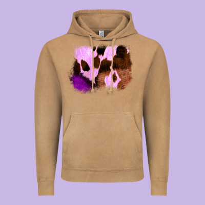 Purple Western Wood Cowhide Frame Vintage Hoodie Designed By Bettercallsaul