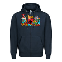 Navy Coffee And American Football Coffee Cups Zipper Hoodie - FaDigitalArtStudio