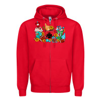 Red Coffee And American Football Coffee Cups Zipper Hoodie - FaDigitalArtStudio