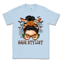 Dusty Blue Hair stylist messy bun Classic Tee - BarkalooDesign