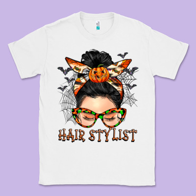 Hair Stylist Messy Bun Classic Tee Designed By Barkaloodesign