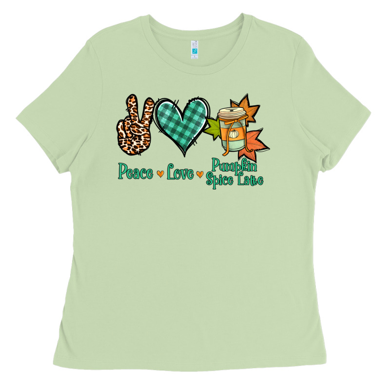 Peace Love Pumpkin Spice Latte Ladies Tee by NancyCooperArtShop | Teevron