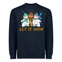 Let It Snow Reindeer Snowman Heavyweight Sweatshirt | Teevron