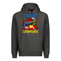 Charcoal Heather Autism is my superpower Autism Awareness Day Premium Hoodie - FaDigitalArtStudio