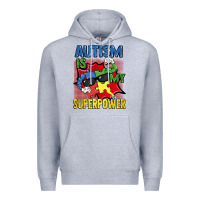 Heather Grey Autism is my superpower Autism Awareness Day Premium Hoodie - FaDigitalArtStudio