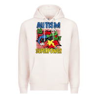Pale Pink Autism is my superpower Autism Awareness Day Premium Hoodie - FaDigitalArtStudio