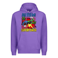 Purple Autism is my superpower Autism Awareness Day Premium Hoodie - FaDigitalArtStudio