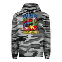 Slate Camo Autism is my superpower Autism Awareness Day Premium Hoodie - FaDigitalArtStudio