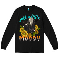 Black Just a Little Moody Long Sleeve Tee - texasbilliewilder