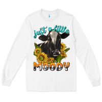 White Just a Little Moody Long Sleeve Tee - texasbilliewilder