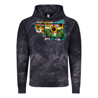 Cloud Black Oklahoma Map Sunflower Cactus Serape Vintage Hoodie - RanaPortraitStore