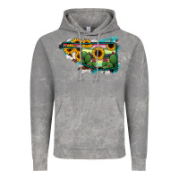 Cloud Rock Oklahoma Map Sunflower Cactus Serape Vintage Hoodie - RanaPortraitStore