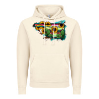 Vintage Artic Oklahoma Map Sunflower Cactus Serape Vintage Hoodie - RanaPortraitStore