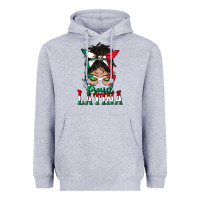 Heather Grey proud latina messy bun mama Heavyweight Hoodie - BundleAndBundleShop
