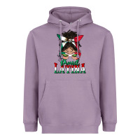 Lavender proud latina messy bun mama Heavyweight Hoodie - BundleAndBundleShop