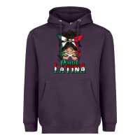 Plum proud latina messy bun mama Heavyweight Hoodie - BundleAndBundleShop