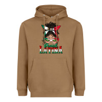 Toasted Coconut proud latina messy bun mama Heavyweight Hoodie - BundleAndBundleShop