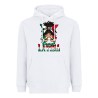 White proud latina messy bun mama Heavyweight Hoodie - BundleAndBundleShop