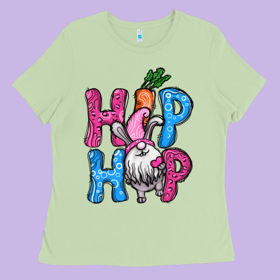 Easter Hip Hop Gnome Ladies Tee Designed By Nancycooperartshop