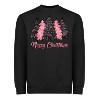 Black pink merry christmas Heavyweight Sweatshirt - CowGirlArtShop