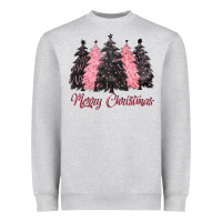 Heather Grey pink merry christmas Heavyweight Sweatshirt - CowGirlArtShop