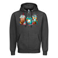 Charcoal Heather Dentist Coffee Cups Zipper Hoodie - FaDigitalArtStudio